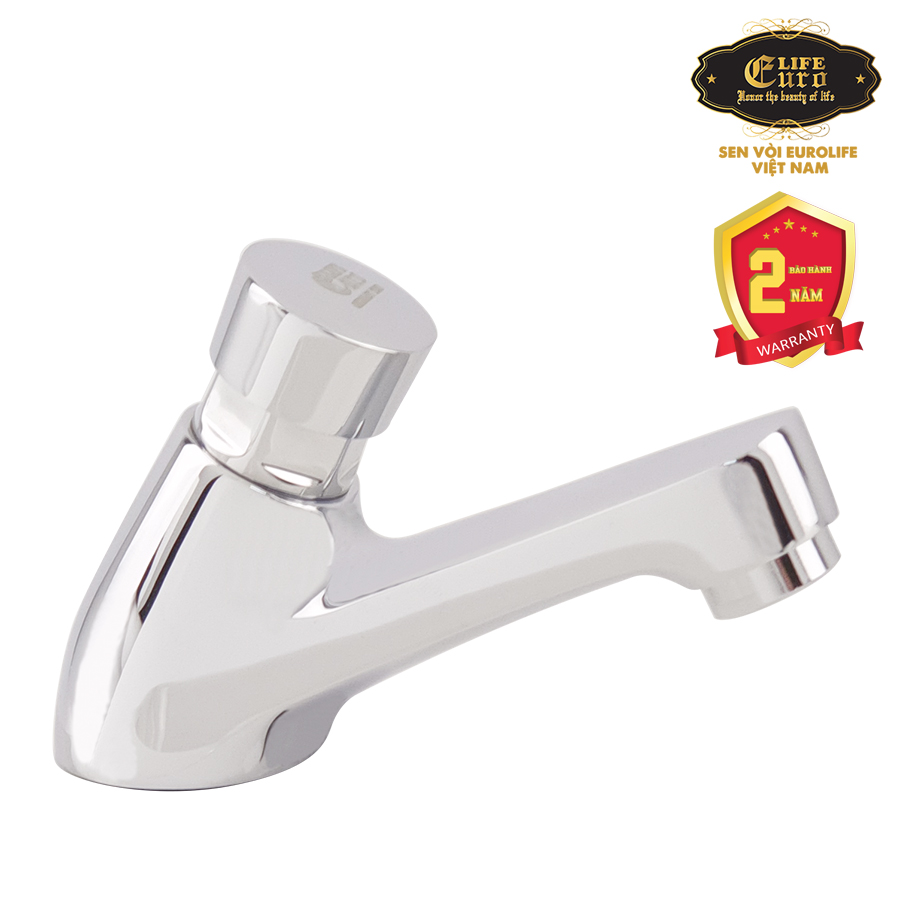 Vòi Lavabo lạnh nhấn hơi Eurolife EL-119 (Trắng bạc)