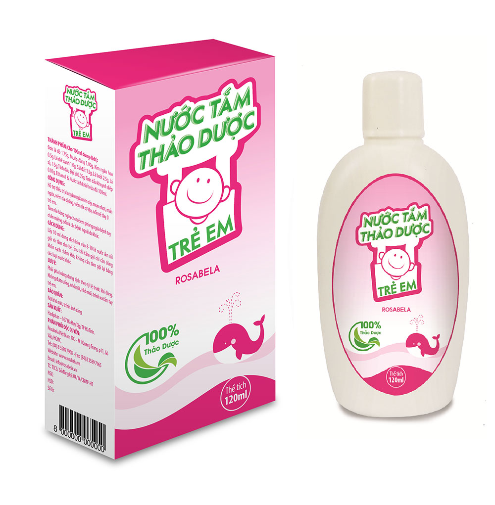 Nước tắm thảo dược trẻ em Rosabela Chai 120ml