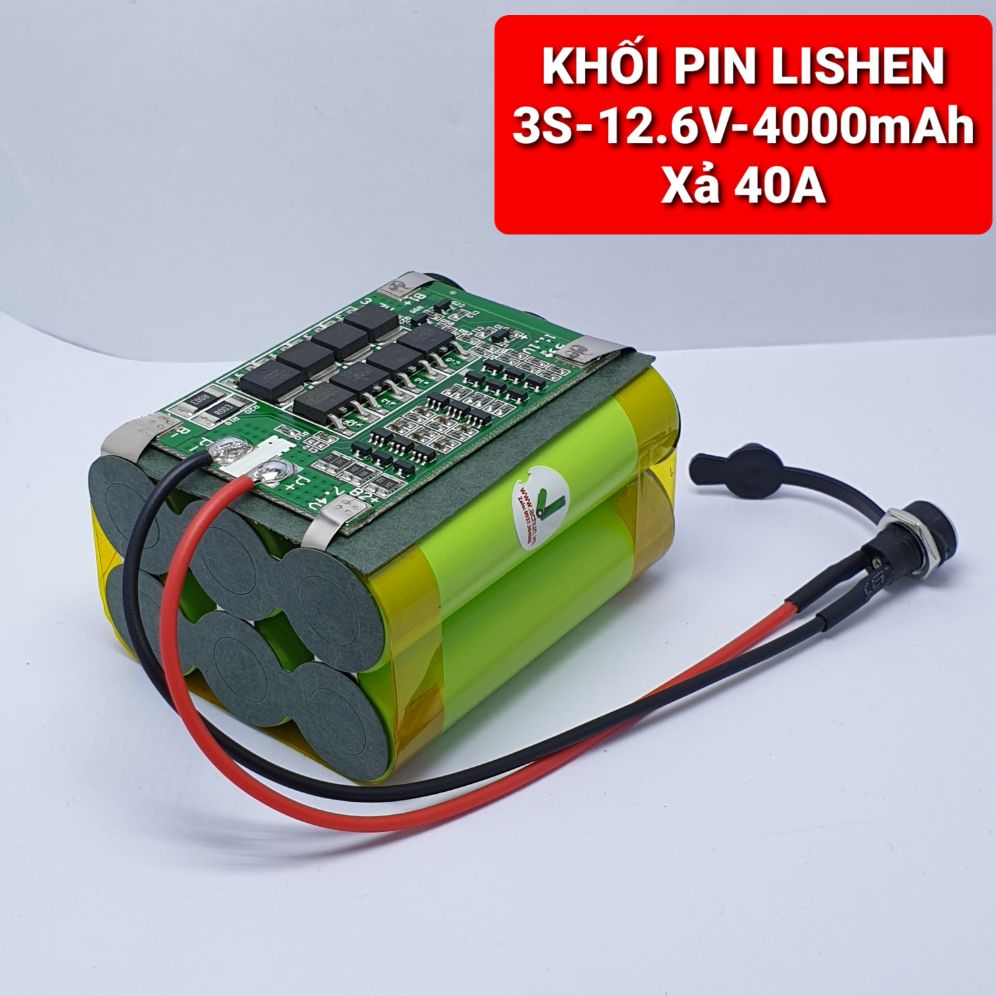 Achun.vn - KHỐI PIN Lishen 3S-12.6V-4000mah Xả 40A