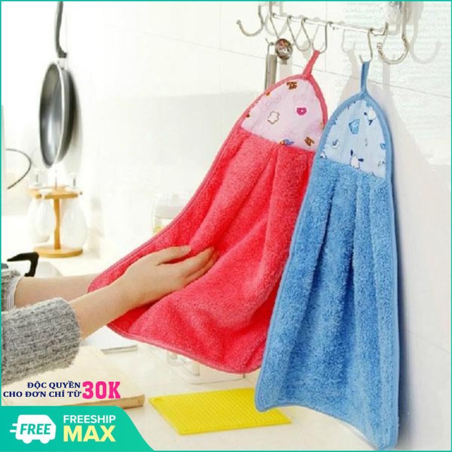 Combo 2 Khăn lau tay nhà bếp Loại Dày chất liệu Cotton thấm hút siêu sạch (Màu ngẫu nhiên)