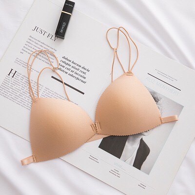 Áo bra dây mảnh mút đệm trái tim cài trước - áo bra dây nhiễn mã 819