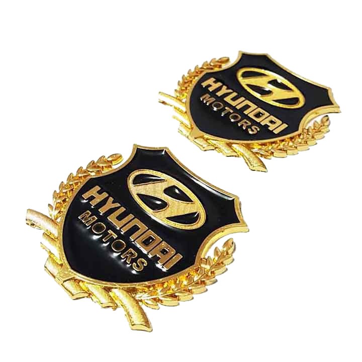 Bộ Logo 3D trang trí hông xe Hyundai biểu tượng bông lúa