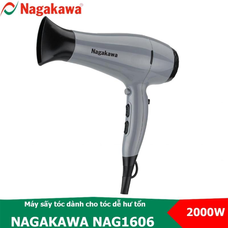Máy sấy tóc 3 tốc độ, 2000W Nagakawa NAG1606 có chế độ sấy mát, tạo ion dành cho tóc dễ hư tổn giá rẻ