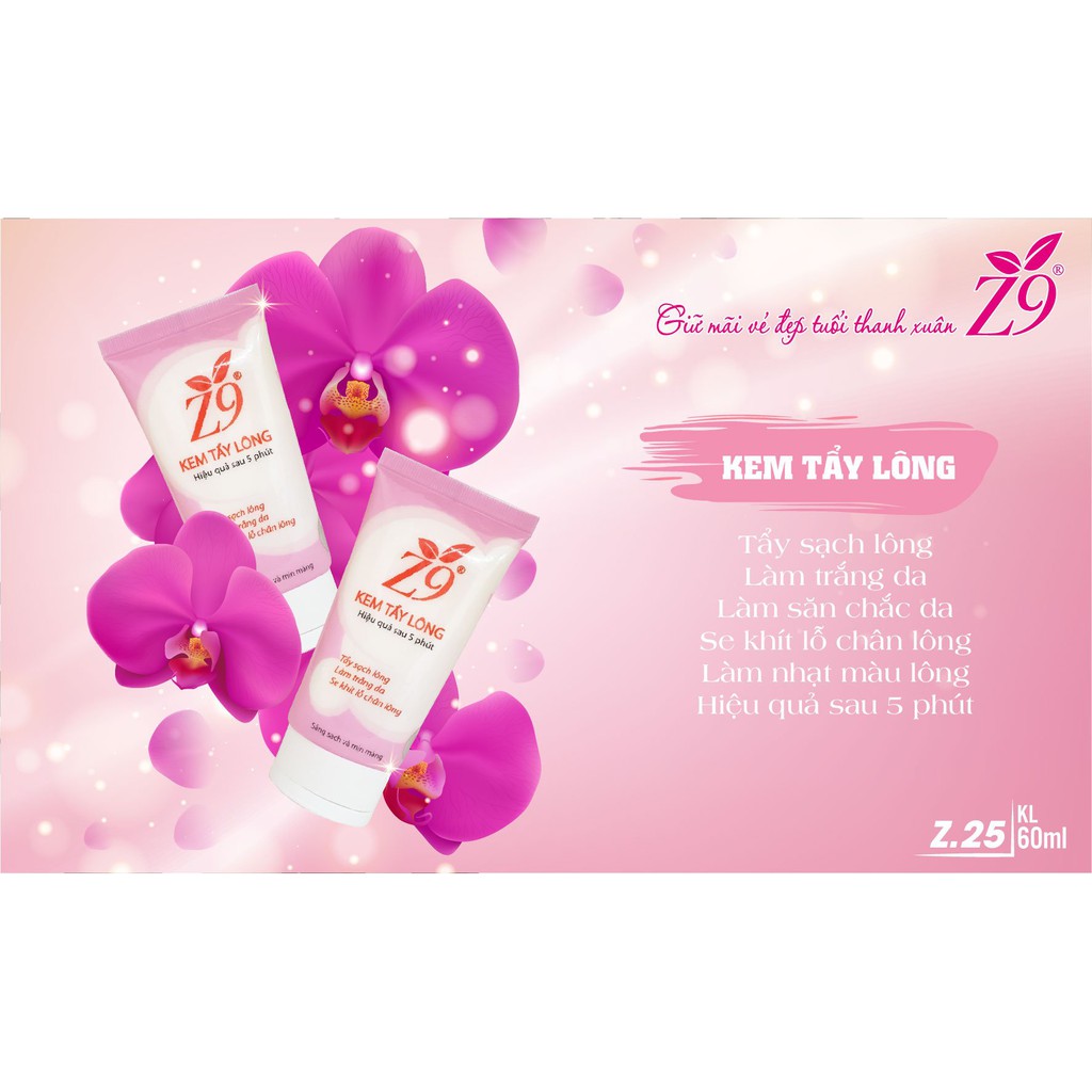 Kem Tẩy Lông Z9 (Hộp tuýp 60ml) Z25