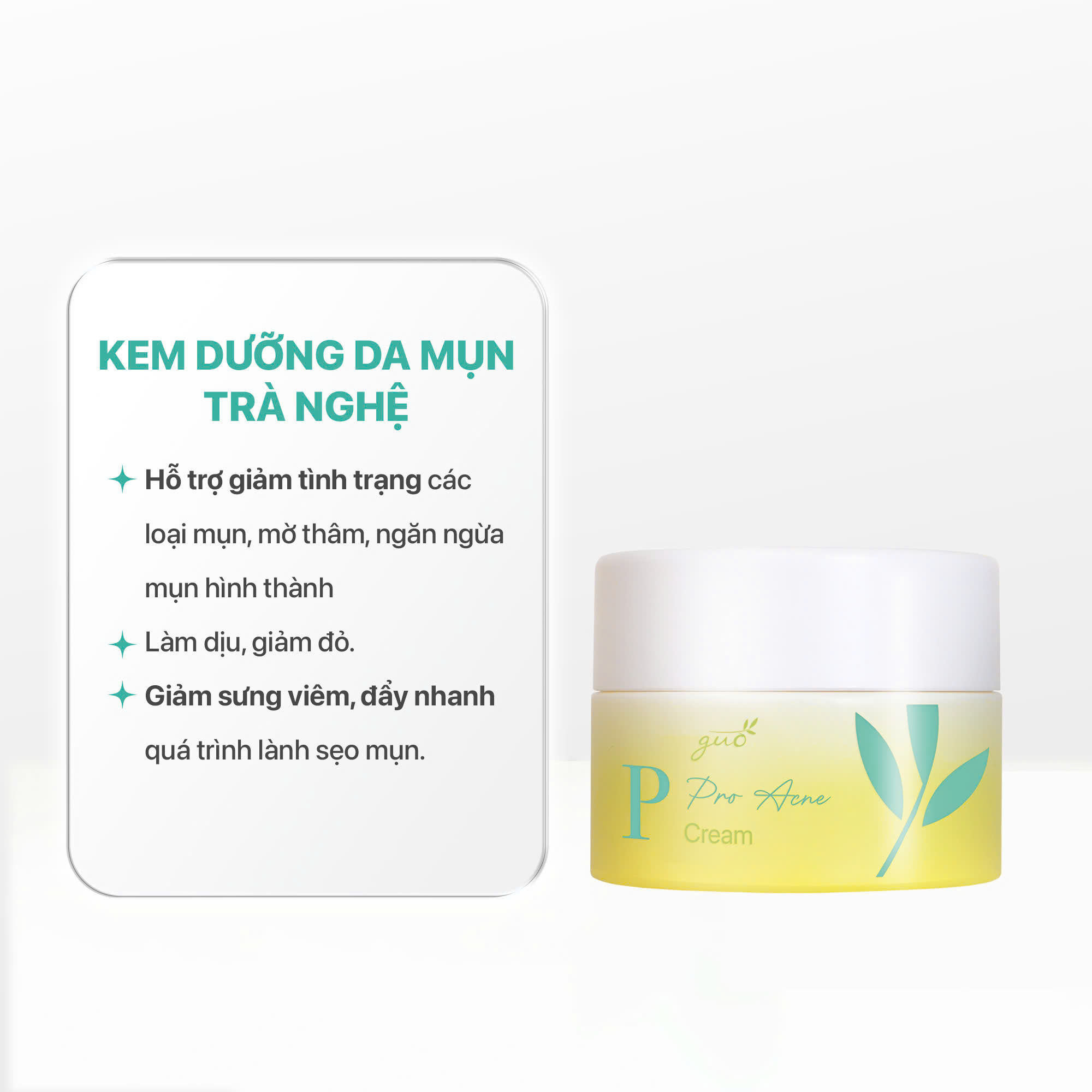 [Sạch mụn ẩn, mờ thâm mụn] Kem dưỡng da mụn trà nghệ GUO 30g