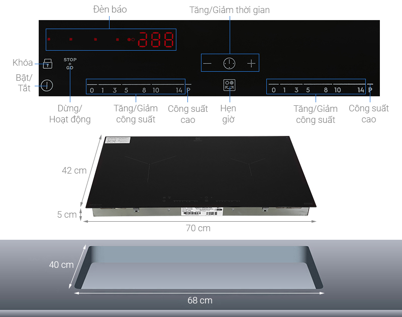 [TRẢ GÓP 0%] Bếp từ đôi lắp âm Electrolux EHI7260BB (Giá áp dụng giao tại HN, HCM& các tỉnh liên hệ shop)