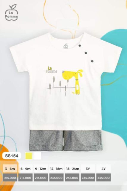 Bộ cộc tay Lapomme sợi tre cho bé 9m - 5Y