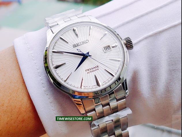 { ĐỒNG HỒ BẢO TÍN SHOP SỊN }  Đồng Hồ Cơ Nam Seiko Trắng Automatic  - Bào Hành 12 Tháng { gian bán sỉ  patek sk seiko orient}