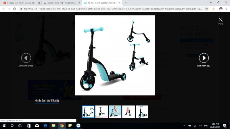 Mua Xe Scooter Trẻ Em Cao Cấp - Nadle 3 in 1