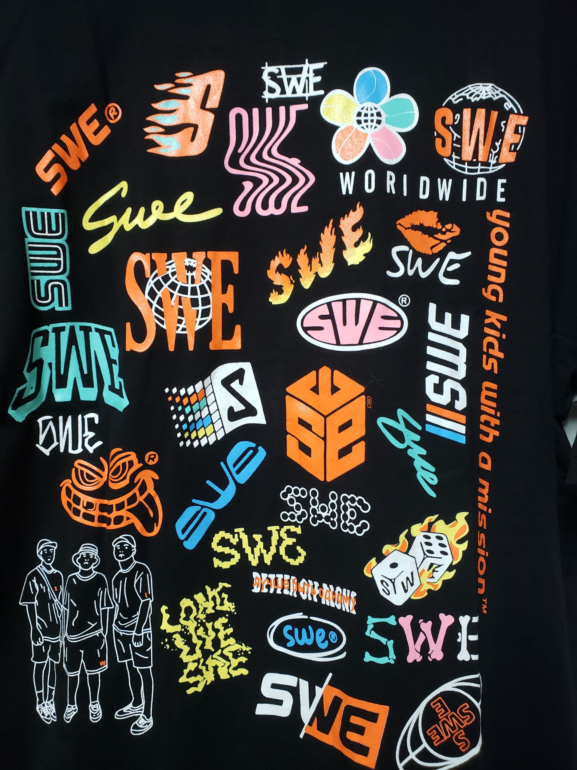 [HleeStore] ÁO THUN SWE LOGOS UNISEX (ĐEN, TRẮNG)