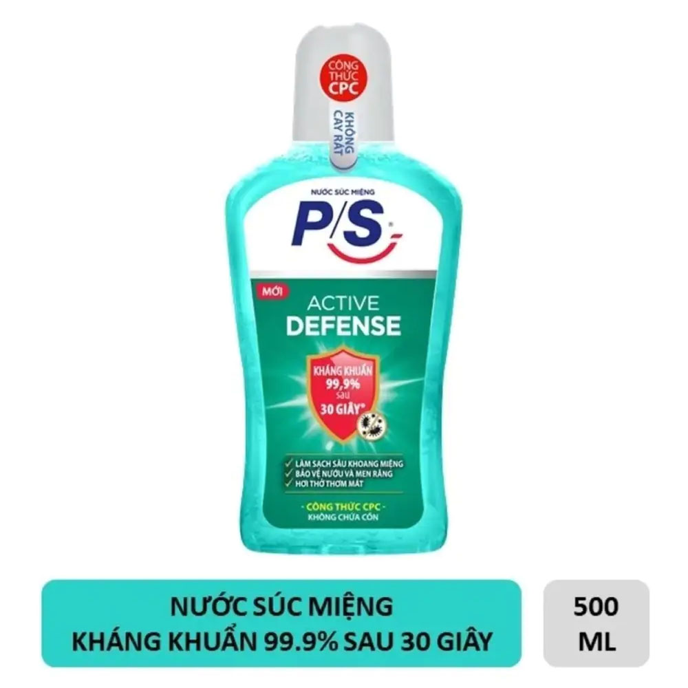 Nước Súc Miệng P/S Active Defense Kháng Khuẩn 500ml