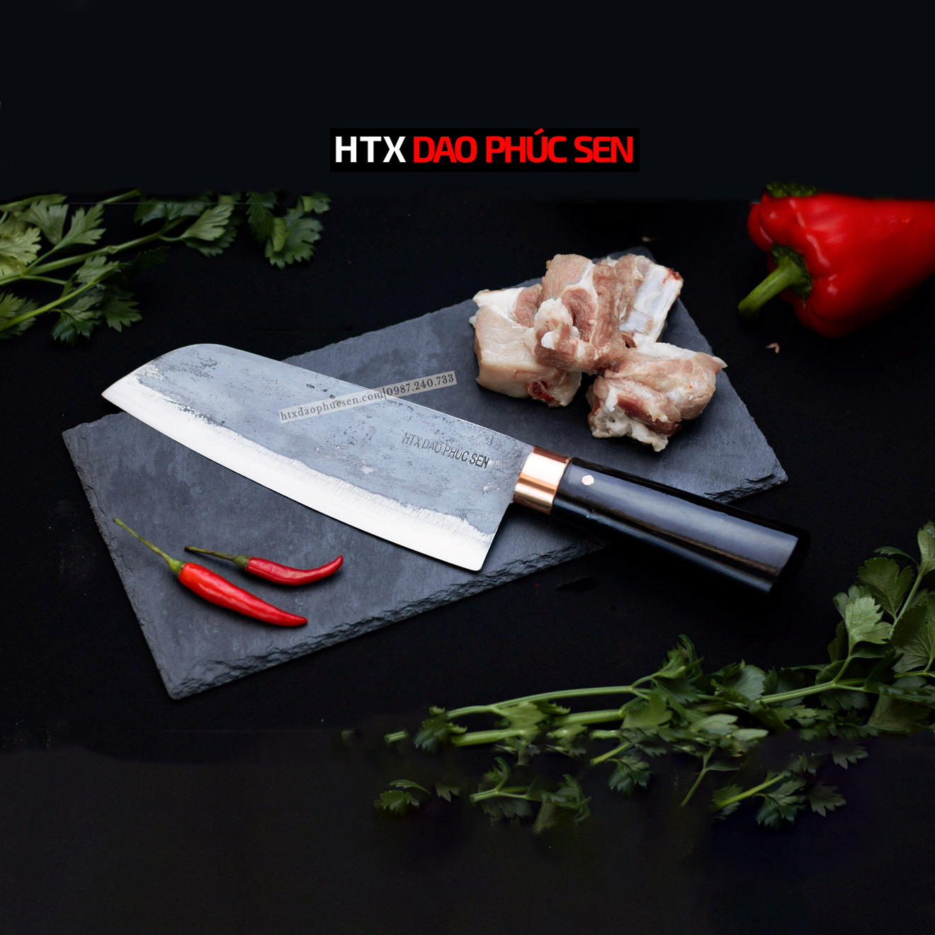 Dao thái 22 cán gỗ khâu đồng GT03MDD