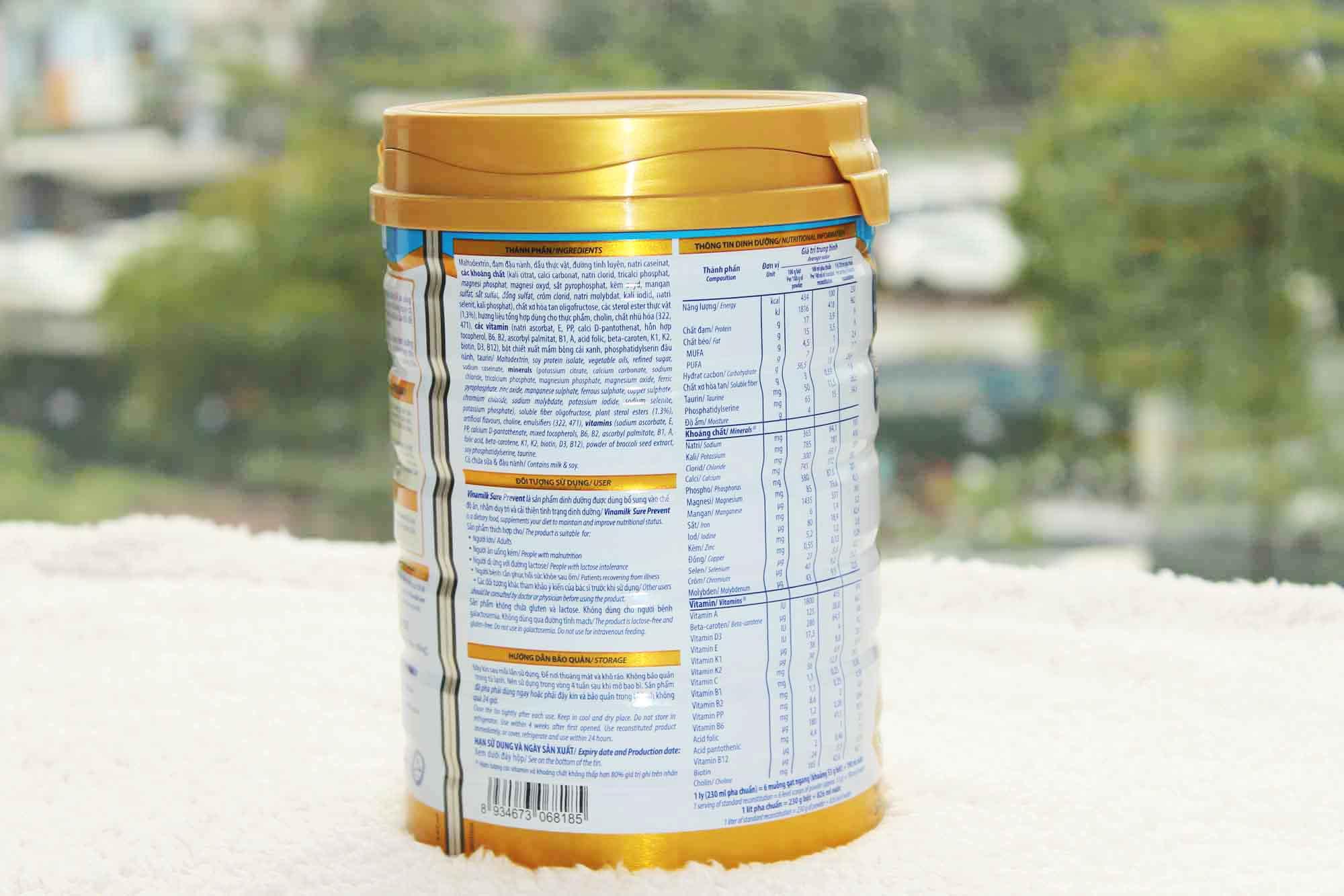 Bộ 2 lon Sữa Vinamilk Sure Prevent hộp 900g