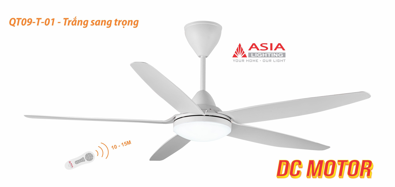 Quạt trần đèn cao cấp Asia QT09