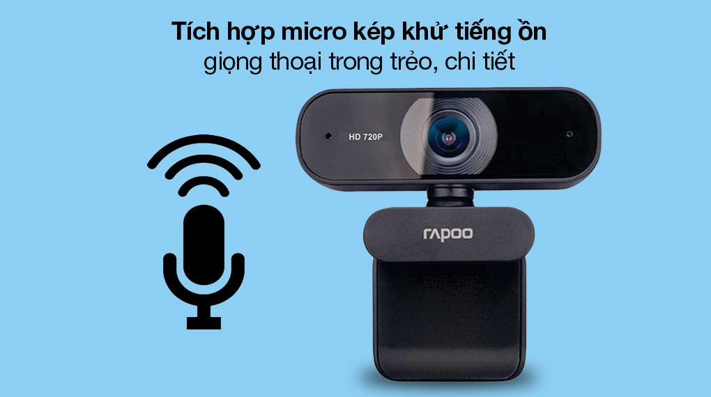 Webcam RAPOO C200 độ phân giải HD 720P - Hãng phân phối chính thức