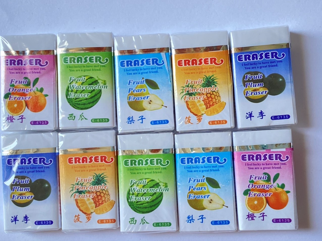 [HCM]Bộ 5 cục Gôm trắng Trái cây/ Doremon