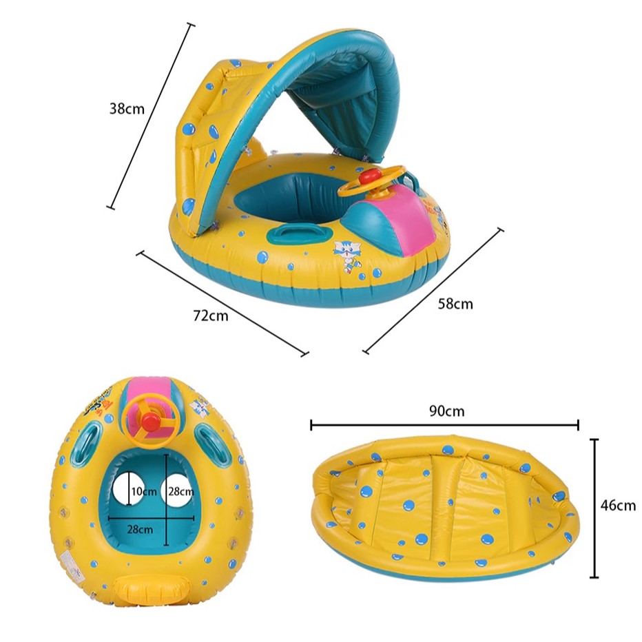 Phao Bơi Xỏ Chân Có Mái Che Cho Bé (Dưới 18KG)