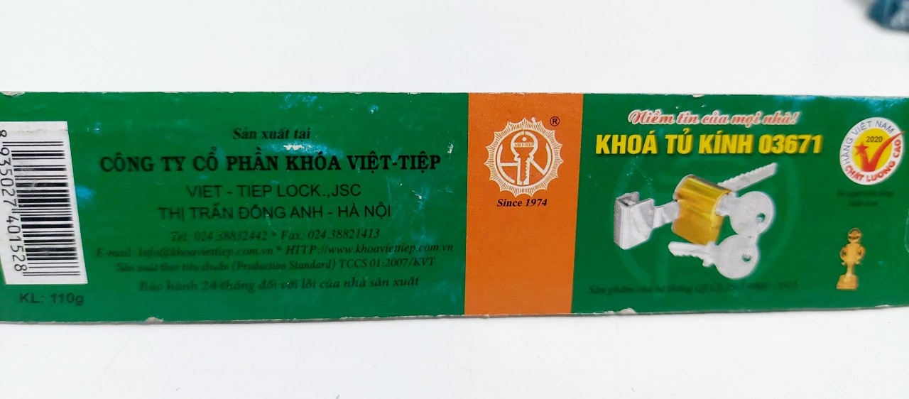[Chính hãng] Khóa tủ kính Việt Tiệp - 03671