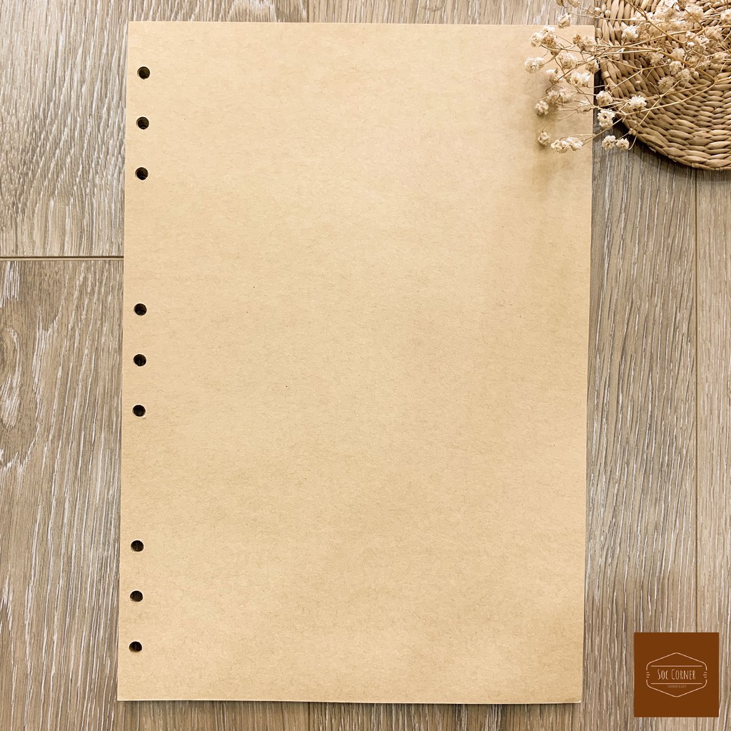 [HCM]Giấy refill Kraft bìa còng A6/A5/B5/A4