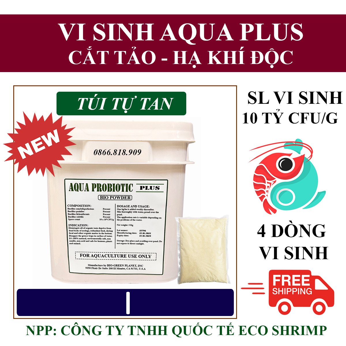 Combo Khoáng Tạt Và Vi Sinh Nuôi Tôm - Cá - Koi - Lươn