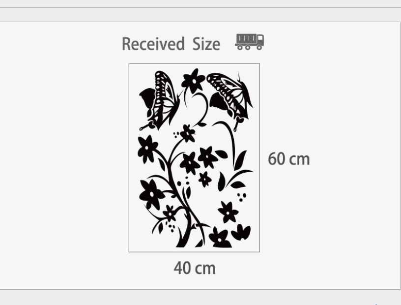 HCM Decal trang trí tường - Hoa Văn Đen tinh tế