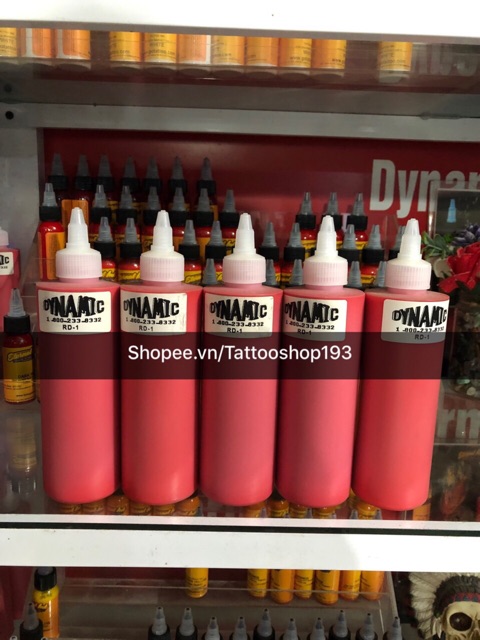 Mực tập xăm Dynamic màu đỏ 240ml,250k/chai