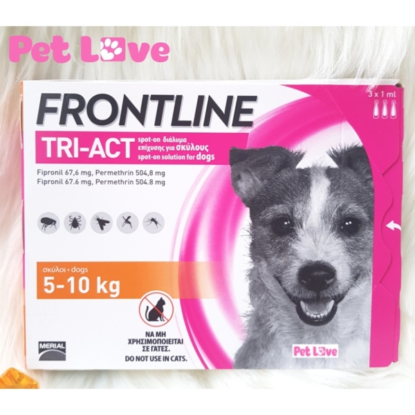 FRONTLINE TRIACT diệt ve rận, ruồi muỗi (chó từ 5-10kg, 1 hộp x 3 tuýp)
