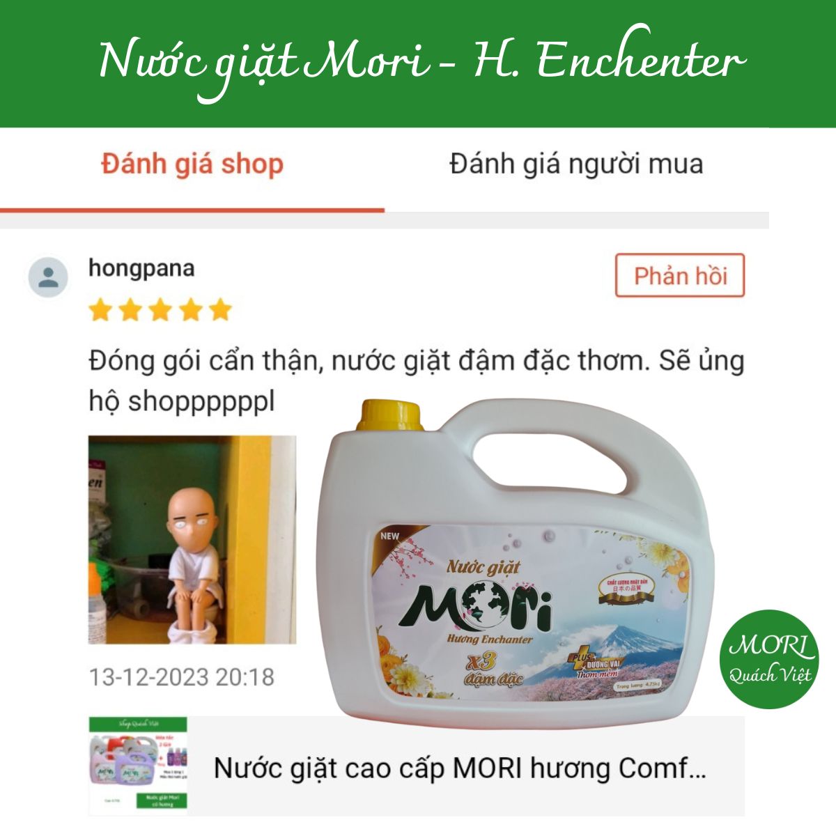 Nước giặt MORI hương Enchen, can 10L