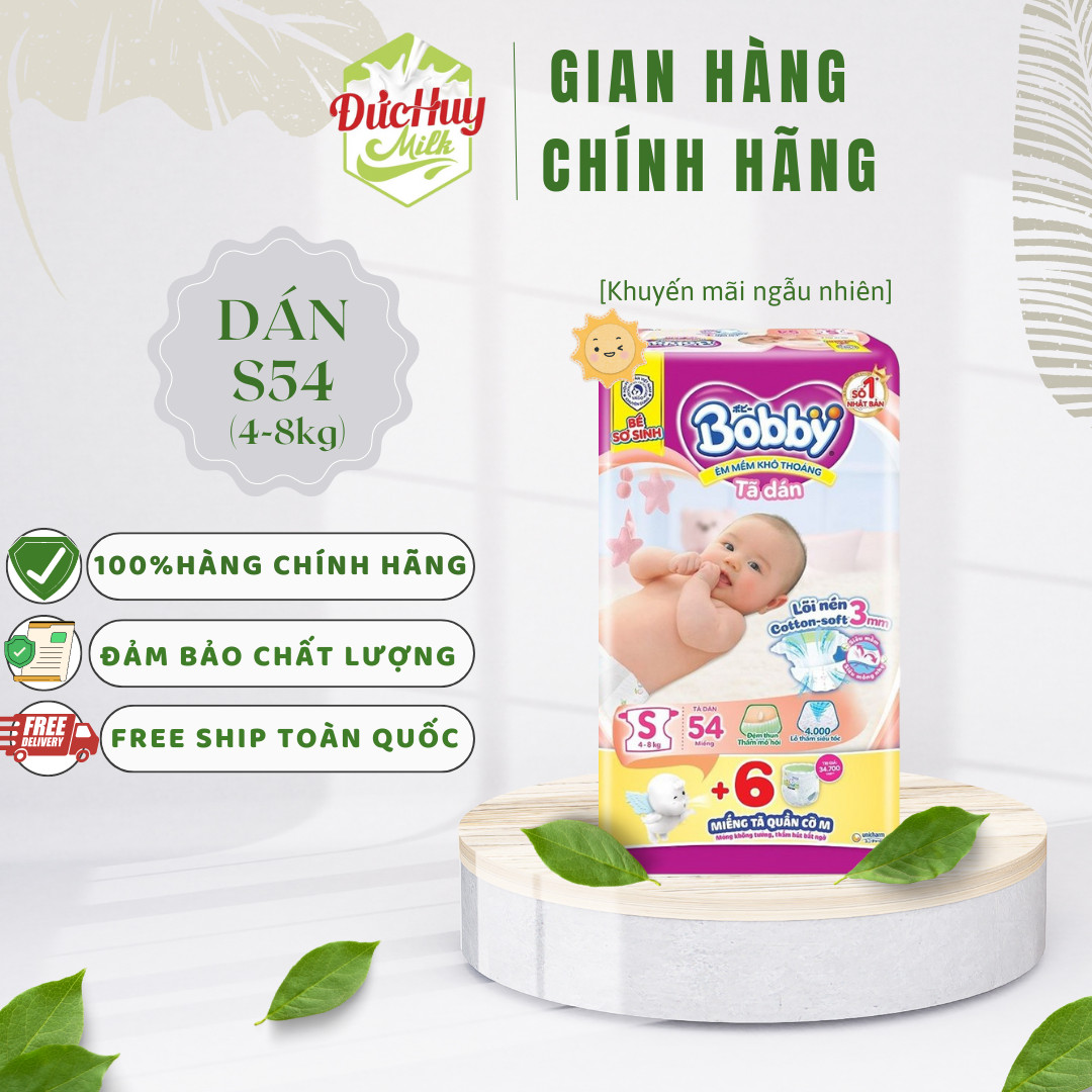 Tã Dán Bobby Siêu Mỏng S54/NB70/S80 (Khuyến Mãi thay đổi theo từng đợt)