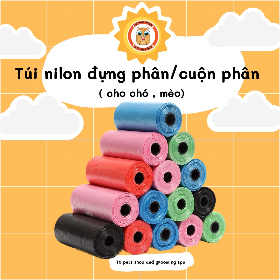 Túi nilon đựng phân/cuộn phân cho chó mèo