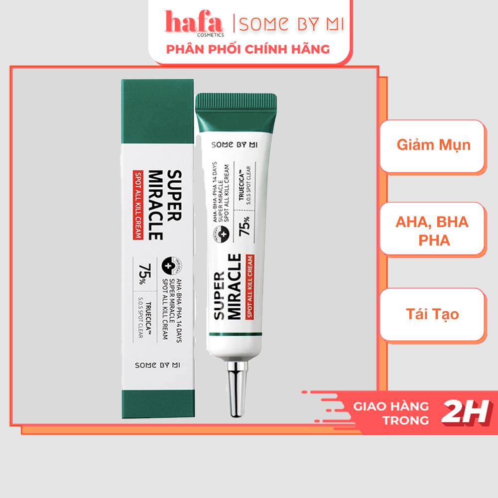 Kem làm giảm mụn cấp tốc "14 ngày" some by mi super miracle spot all kill cream 30ml