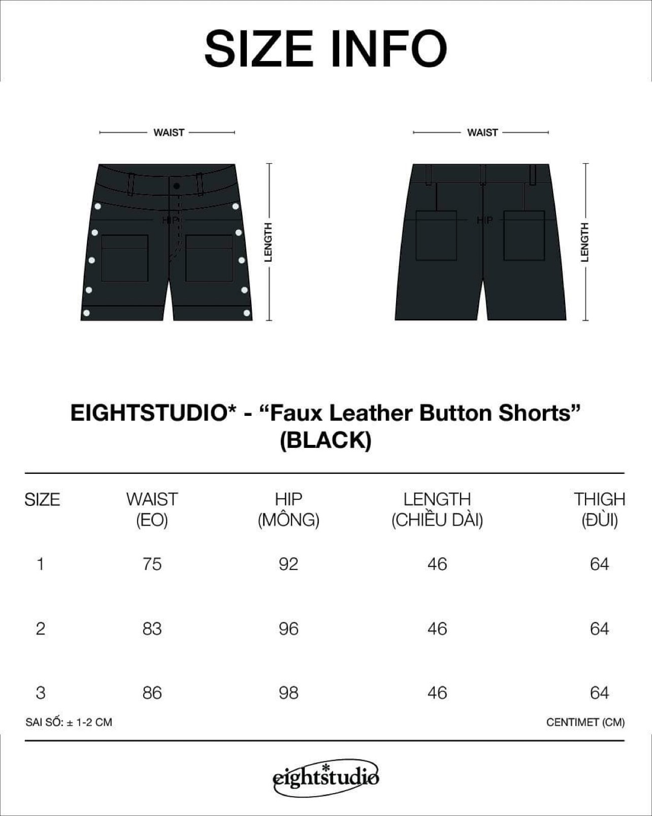 Quần Shorts Da Nam Có Nút - Eight Studio