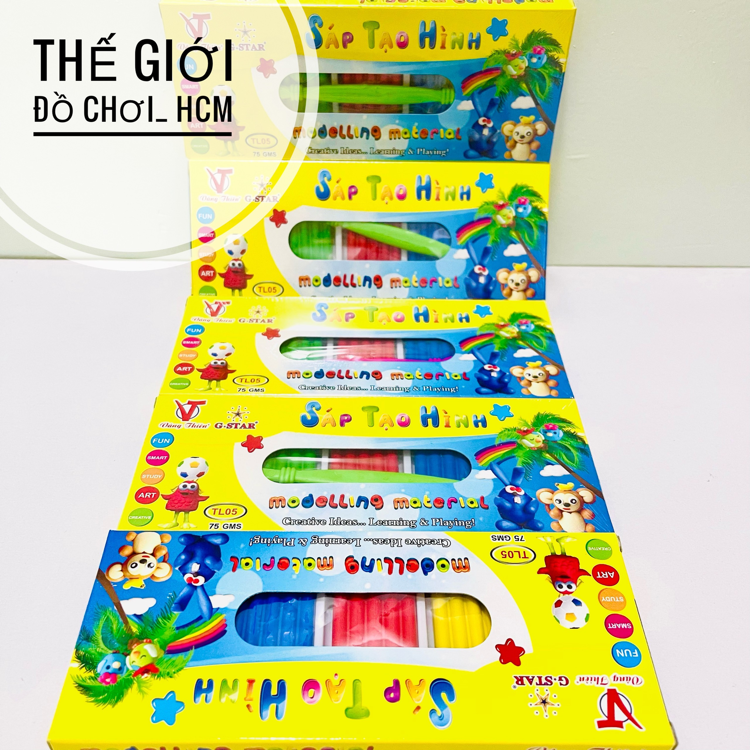 Đất nặn, hộp đồ chơi đất sét G-Star , 5 màu (D-05), (1 hộp)
