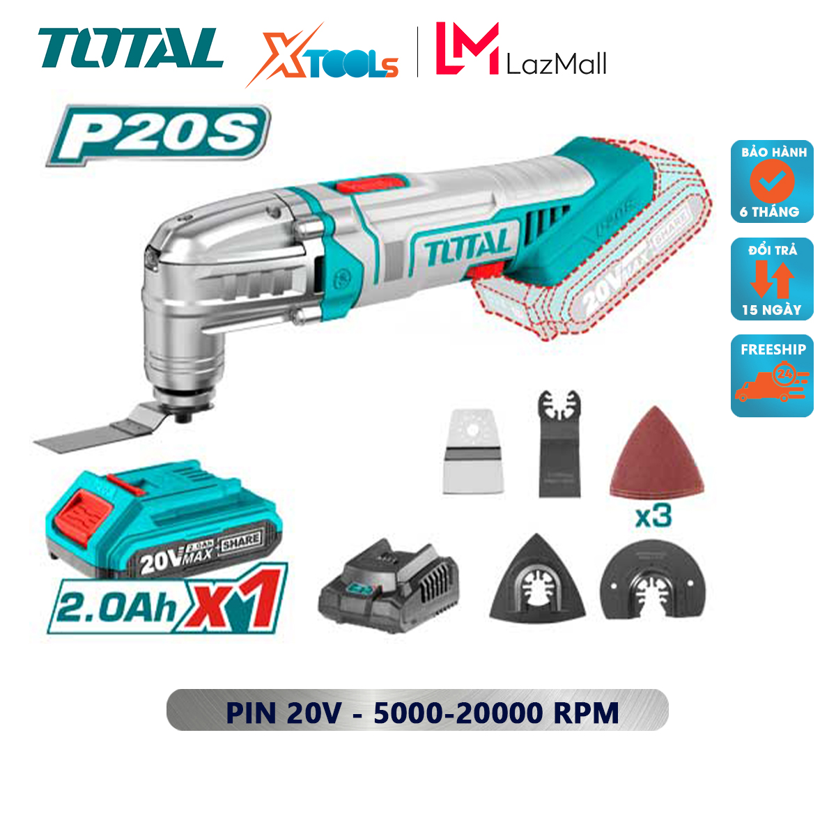 Máy cắt gọc đa năng dùng pin 20V