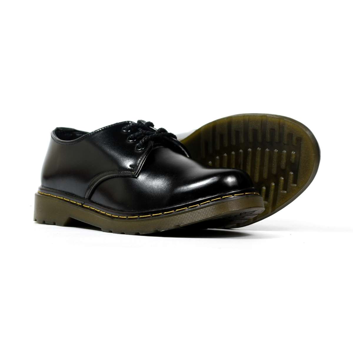Giày Đốc da cổ thấp đen unisex Lucas Shoes