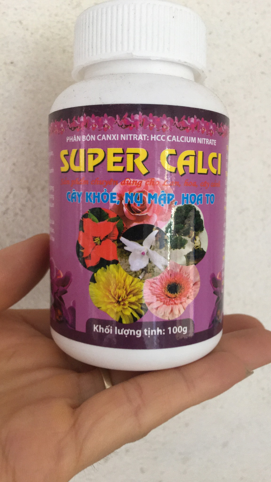 Phân bón lá super canxi hũ 100gr, cứng cây, phát triển rễ, hạ phèn