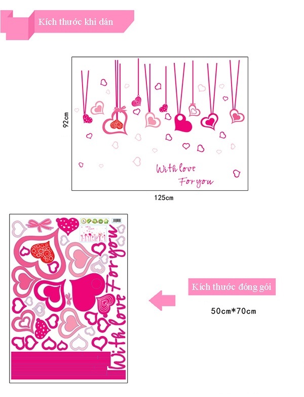 [Hcm]Wall Decal of Hearts and Couples