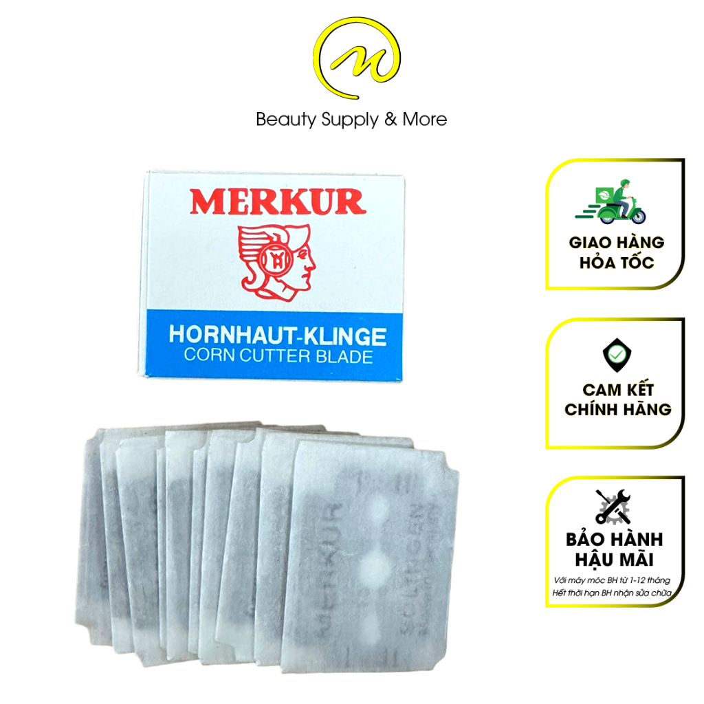 Lưỡi Lam MERKUR Dùng Cho Dao Cạo Gót Chân (Hộp 10 Lưỡi)