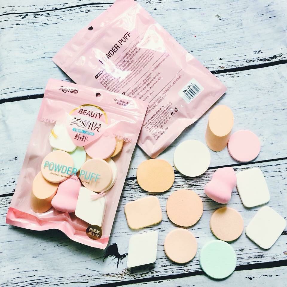 Set 13 Bông Mút Trang Điểm KELI Siêu Mềm Mịn