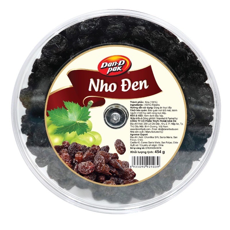 [Chính Hãng] Nho đen chile 454g Dan D Pak