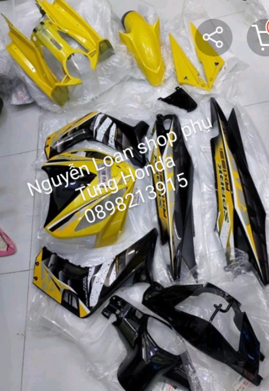 YAMAHA - DÀN ÁO CHO XE EXCITER 135 MÀU VÀNG ĐEN ĐỜI 2010, DÀN MÀU 12 món  , CÓ ĐỦ MÀU