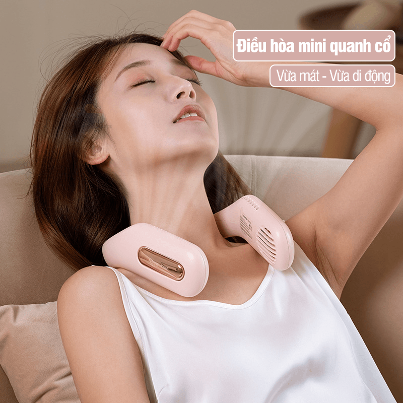 Quạt đeo cổ F41 không cánh cầm tay, sử dụng không dây với 3 cấp độ gió tiện lợi, co giãn silicone linh hoạt, giảm ồn, co giãn phù hợp với mọi khuôn mặt, hàng chính hãng
