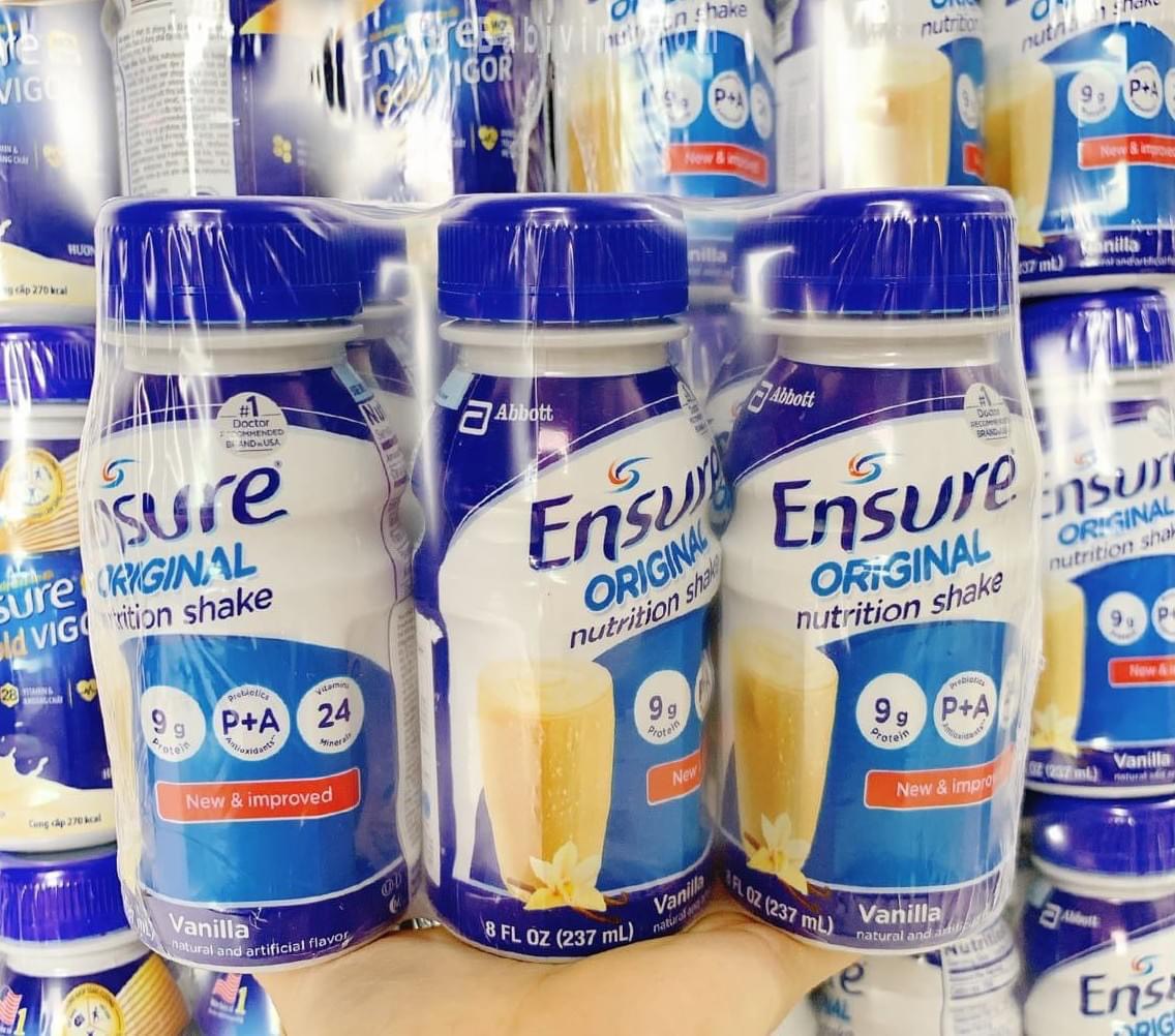 Thùng 24 Sữa nước Ensure Abbott 237ml/chai ( lốc 6 chai )