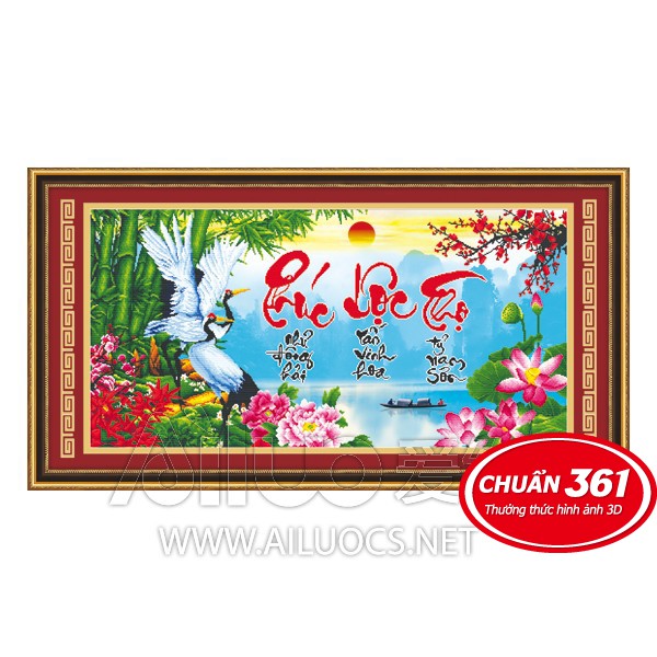 Tranh thêu Phúc Lộc Thọ ms 53370