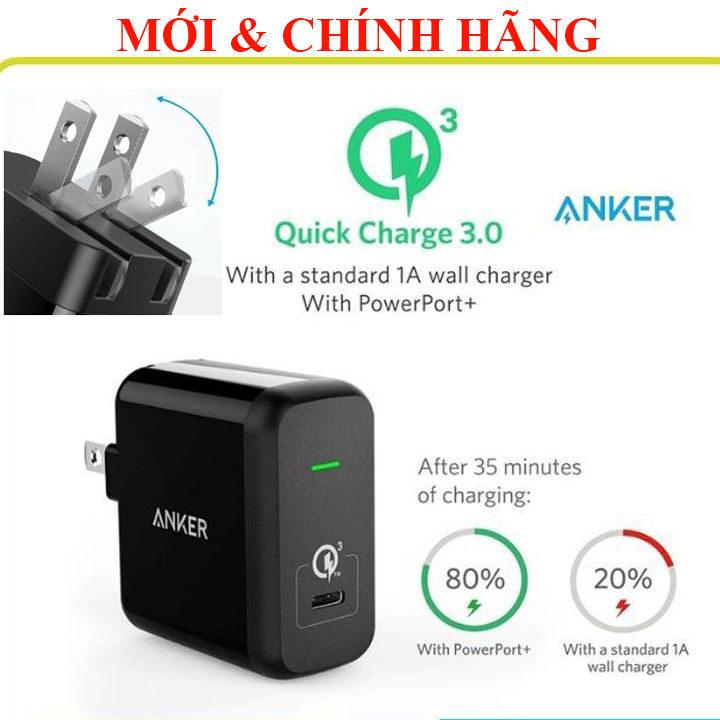 [HCM]Sạc Nhanh 18W Anker A2013 không  hộp