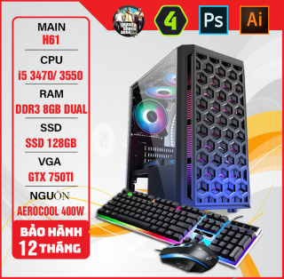 Máy PC H61+ i5 3470 3550 VGA GTX 750Ti - Chiến Game FO4, CS GO, LOL,... thumbnail