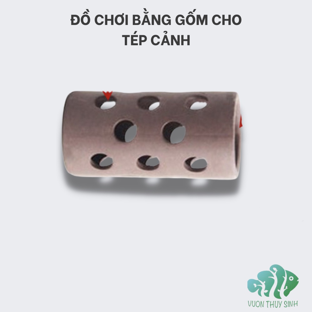 Ống tròn đục lỗ đồ chơi cho tép pleco