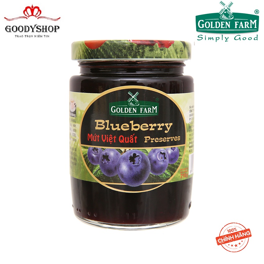 Mứt việt quất preserves golden farm 210g goodyshop