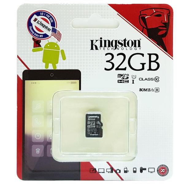 Thẻ Nhớ Micro SDHC KINGSTON 32Gb Class 10 Bảo Hành 5 Năm ( Có Adapter )
