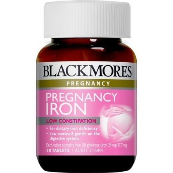 Viên uống bổ sung sắt Blackmores Pregnancy Iron lọ 30 viên Úc cao cấp